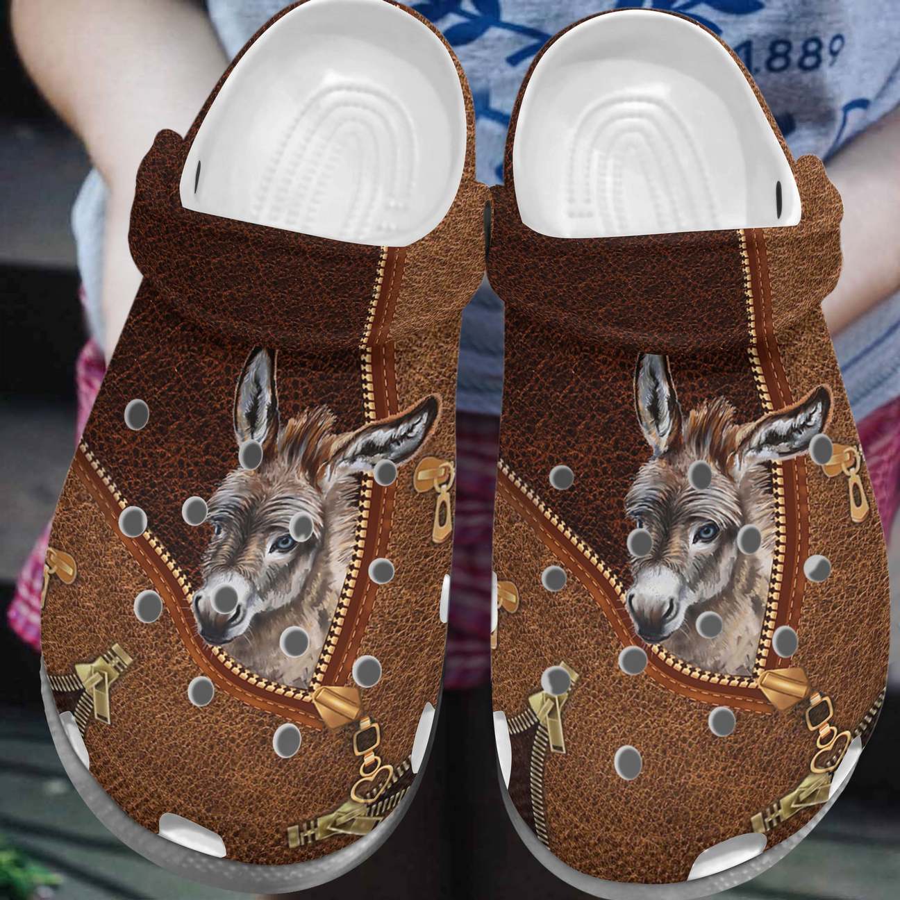 Donkey Personalized Clog, Custom Name, Text, Color, Number Fashion Style For Women, Men, Kid, Print 3D Cool Donkey Zipper