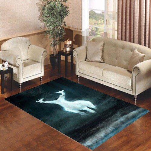 Harry Potter Patronus Charm Deer Living Room Carpet Rugs