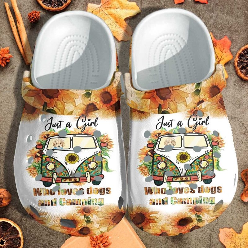 Camping Just A Girl Love Dog Camping Shoes clog Sunflower Be Kind Gifts For Girl Daughter