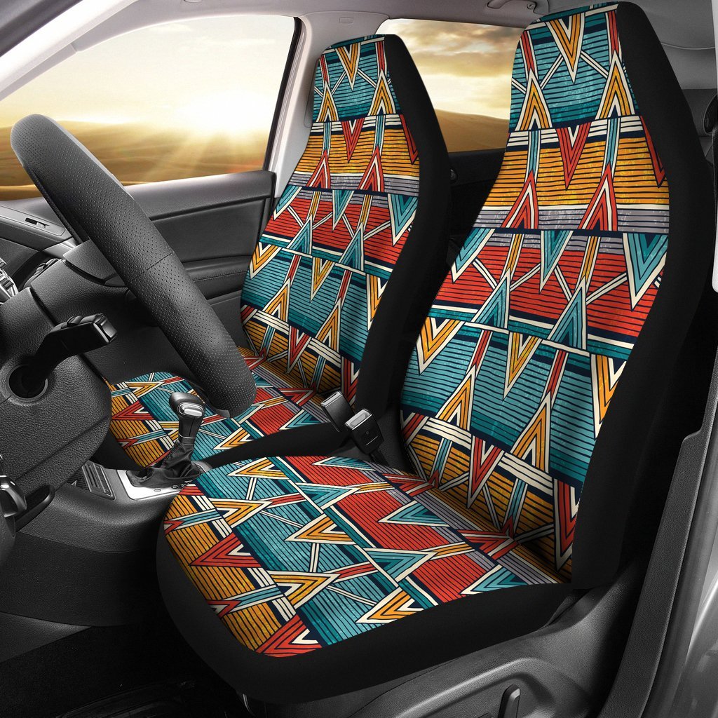 Kente Red Design African Print Car Seat Covers