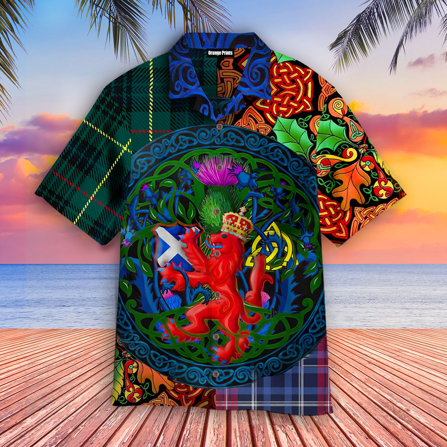 Scotland Rampant Lion With Thistle Day Hawaii Shirt For Men Women Ha73728