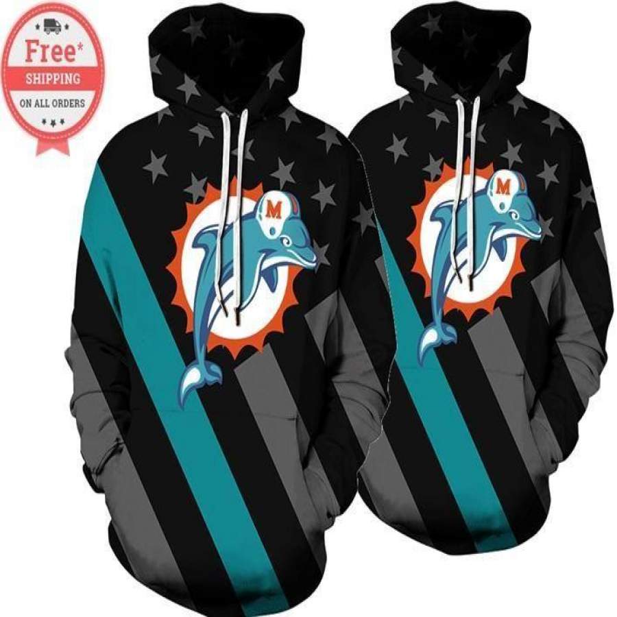 Miami Dolphins Football Hoodie Unisex 3D All Over Print