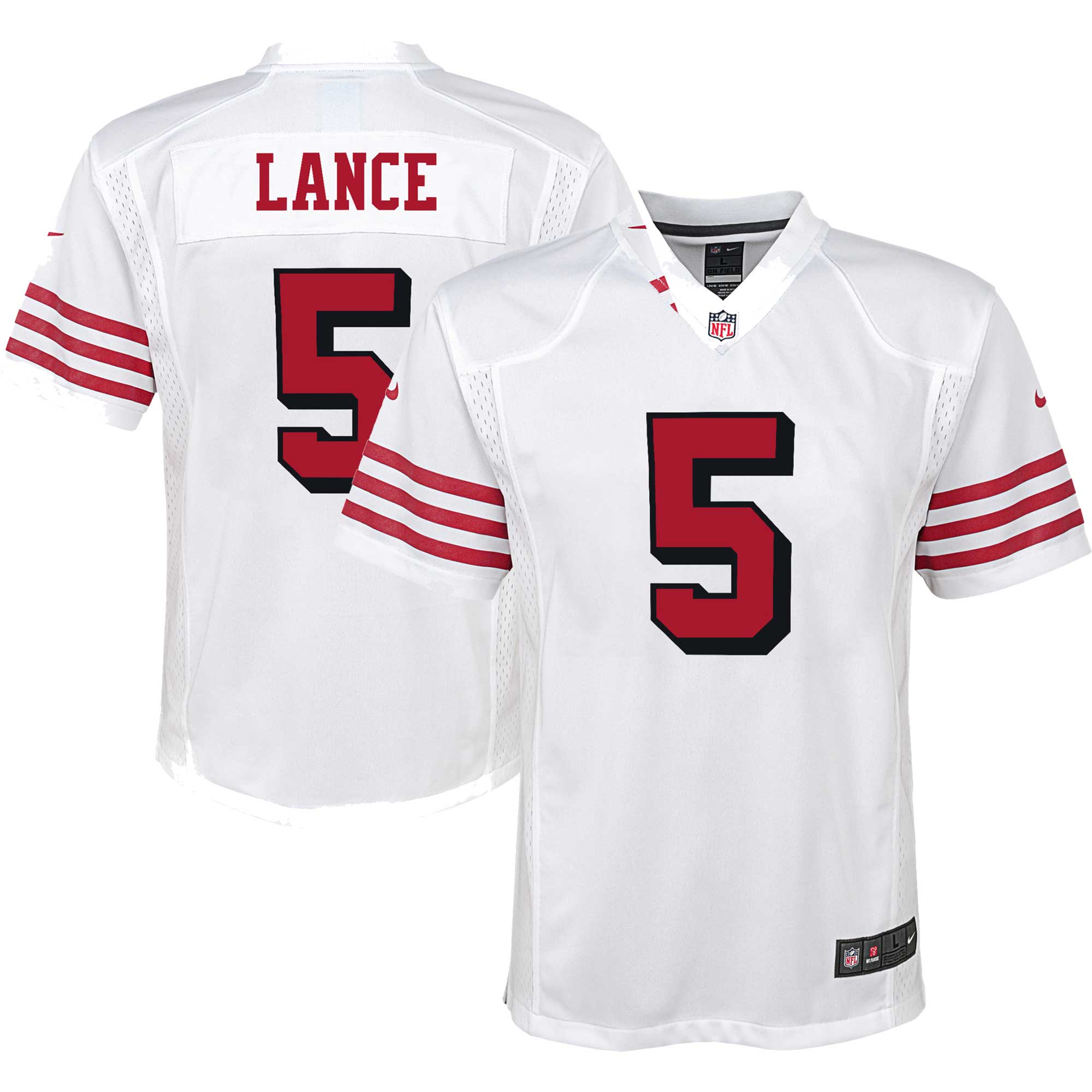 Trey Lance San Francisco 49ers Youth Game Jersey – White 2