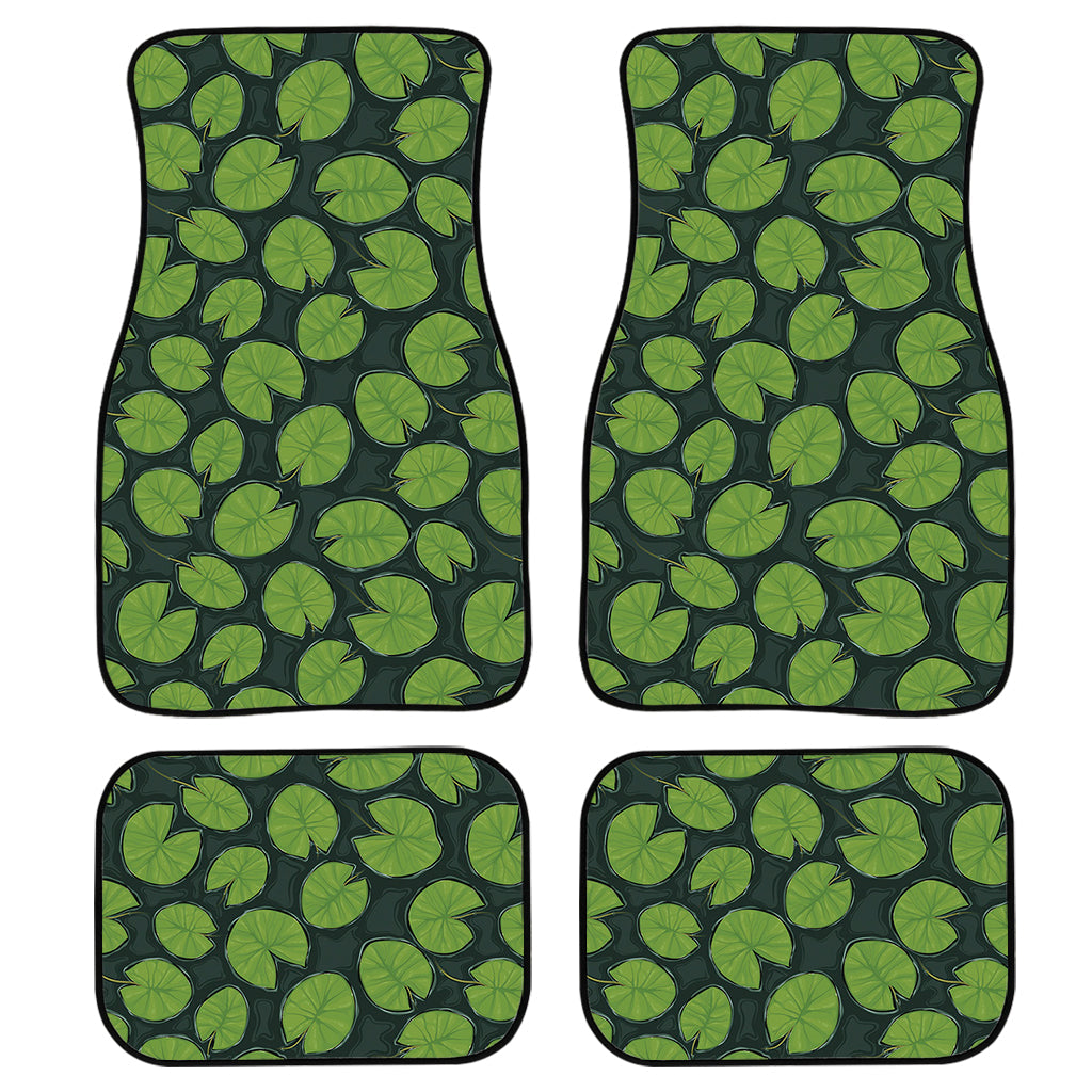 Water Lily Pads Pattern Print Front And Back Car Floor Mats, Front Car Mat