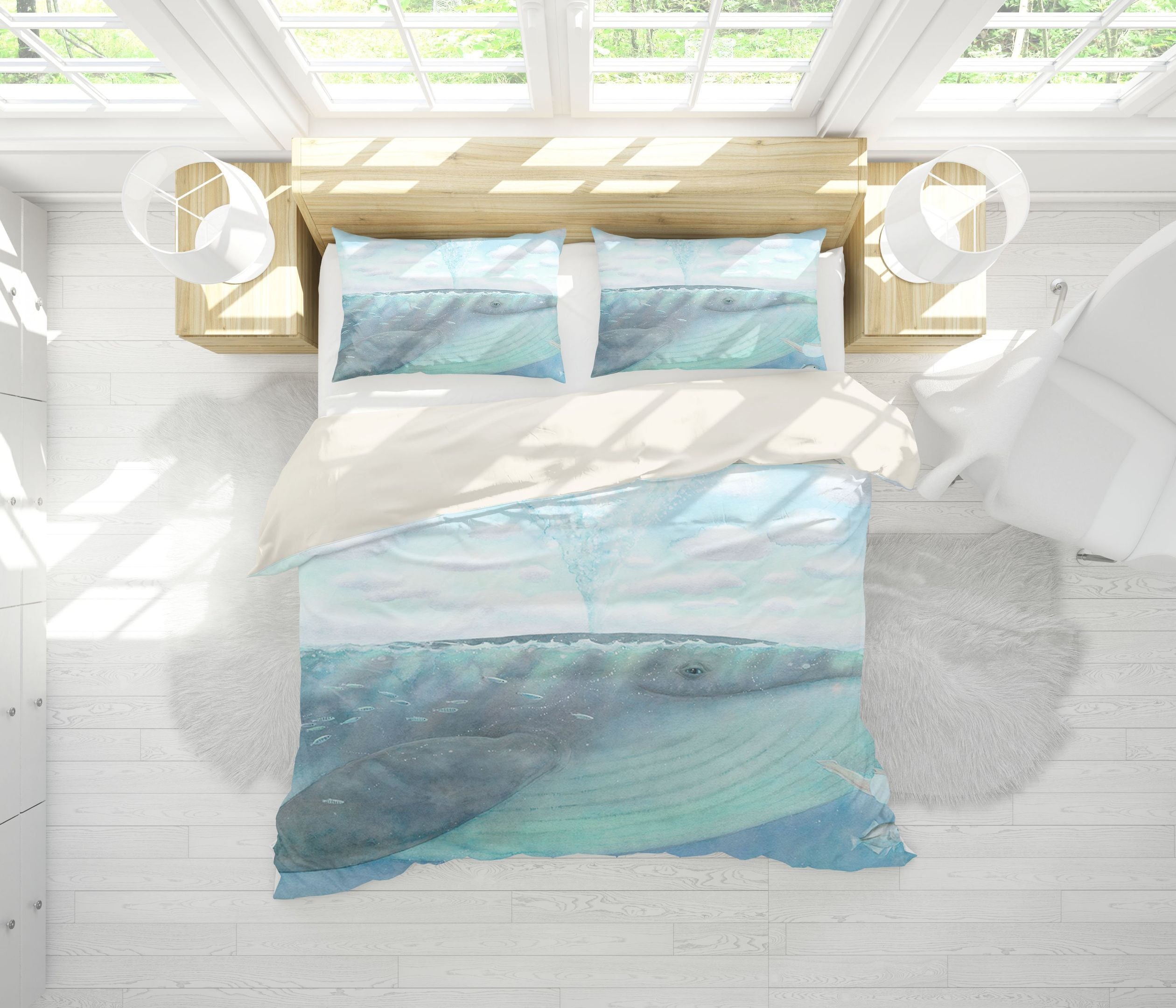 3D Sea Whale Bedding Set Bedroom Decor