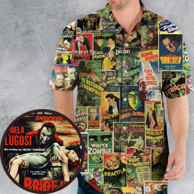 Classic Bela Lugosi Monster Movie Monsters Hawaiian Shirt