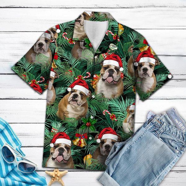 Bulldog Christmas Aloha Hawaii Shirts For Men Women Ha10989