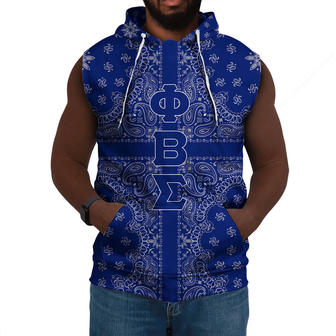 Wonderprint Hoodie Phi Beta Sigma Paisley Style Sleeveless Hoodie Lt10