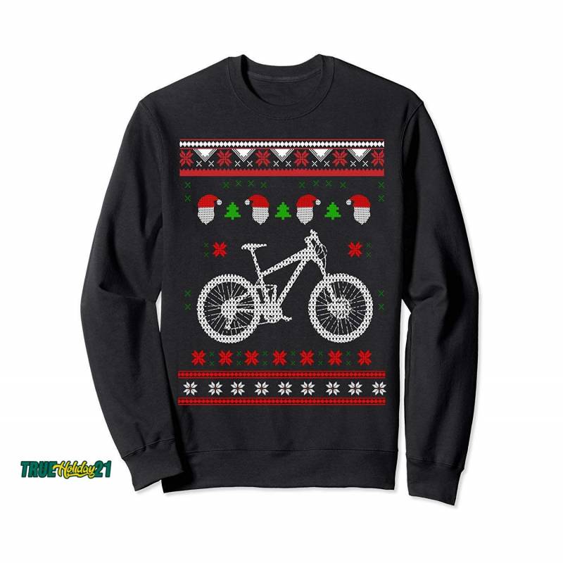 Ugly Christmas Sweater Mountain Biking Outdoor Xmas Gift Sweatshirt