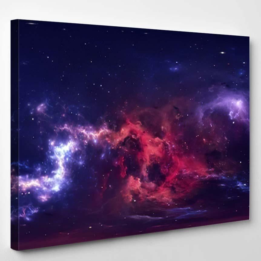 360 Degree Space Nebula Panorama Equirectangular 7 – Galaxy Sky And Space Canvas Print