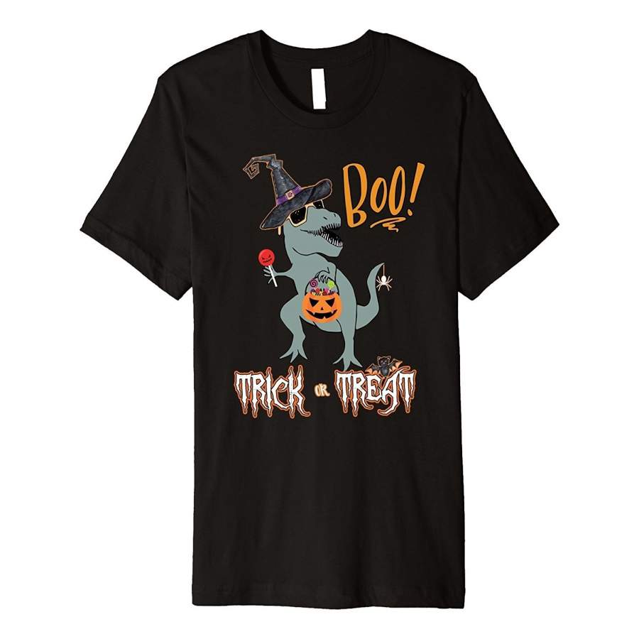 T Rex Dinosaur T-Shirt-Halloween Trick Or Treat Boo T-Shirt Men’S Funny T-Shirt