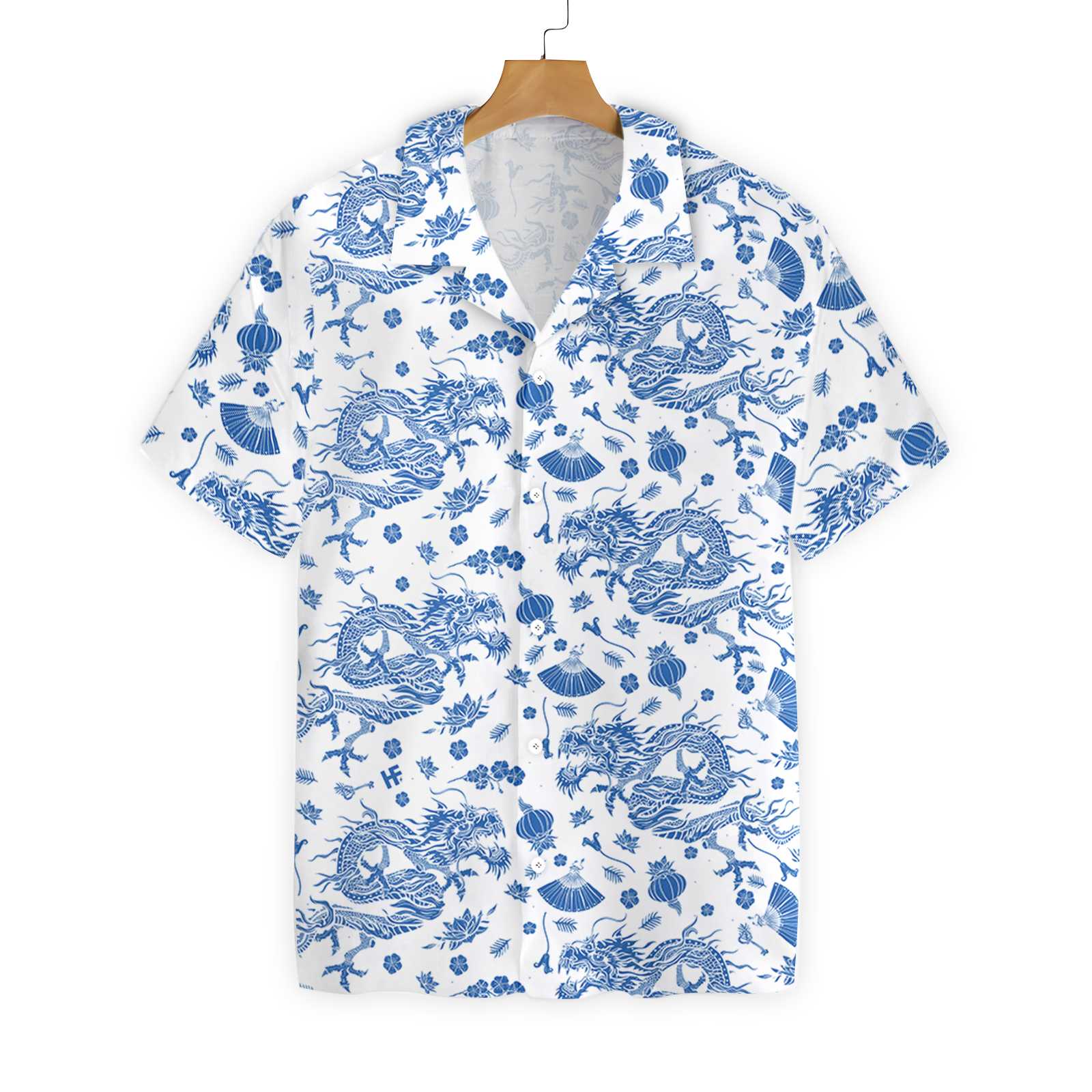 Ceramics Blue Pattern 1103 Hawaii Shirt Ha9232