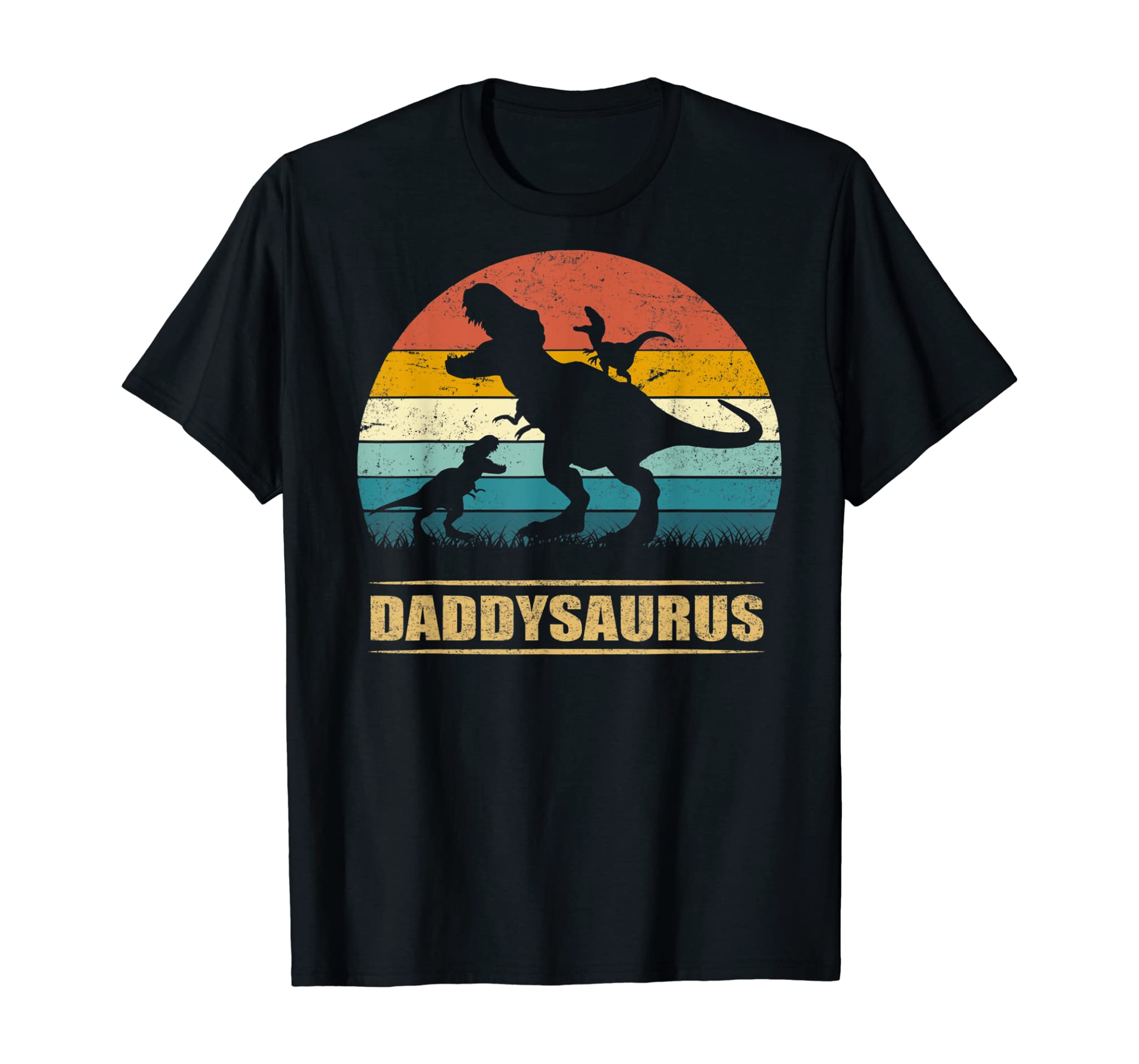 Daddy Dinosaur Daddysaurus 2 Two Kids Gift Tee For Dad