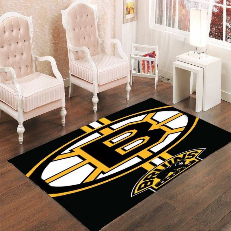 BOSTON BRUINS LOGO LIVING ROOM CARPET RUGS