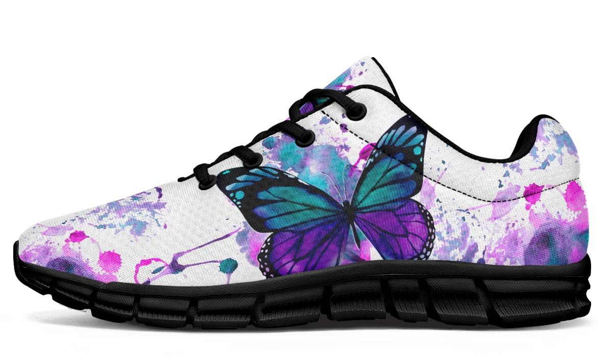 Watercolor Butterfly Breathable Sneakers Custom Shoes