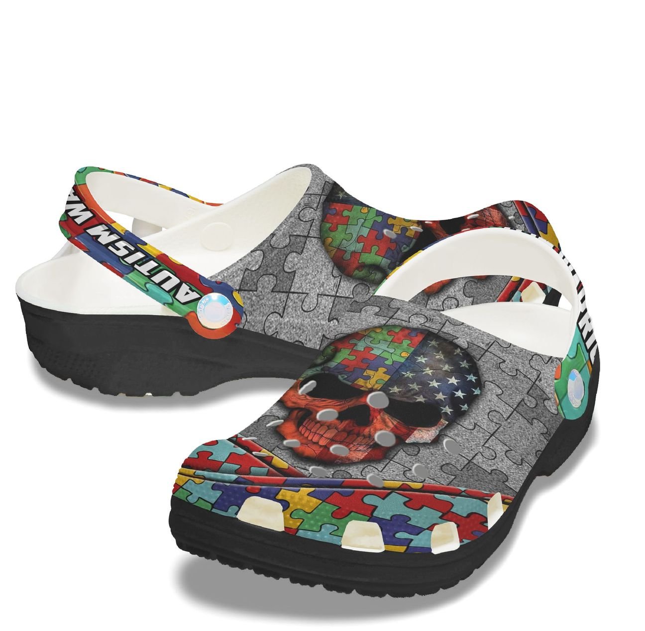 Autism Personalized Clog, Custom Name, Text, Color, Number Fashion Style For Women, Men, Kid, Print 3D Autism Warrior