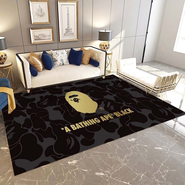 BAPE Logo Rug, Luxury Hypebeast Living Room Bedroom Carpet, Fashion Brand Floor Mat