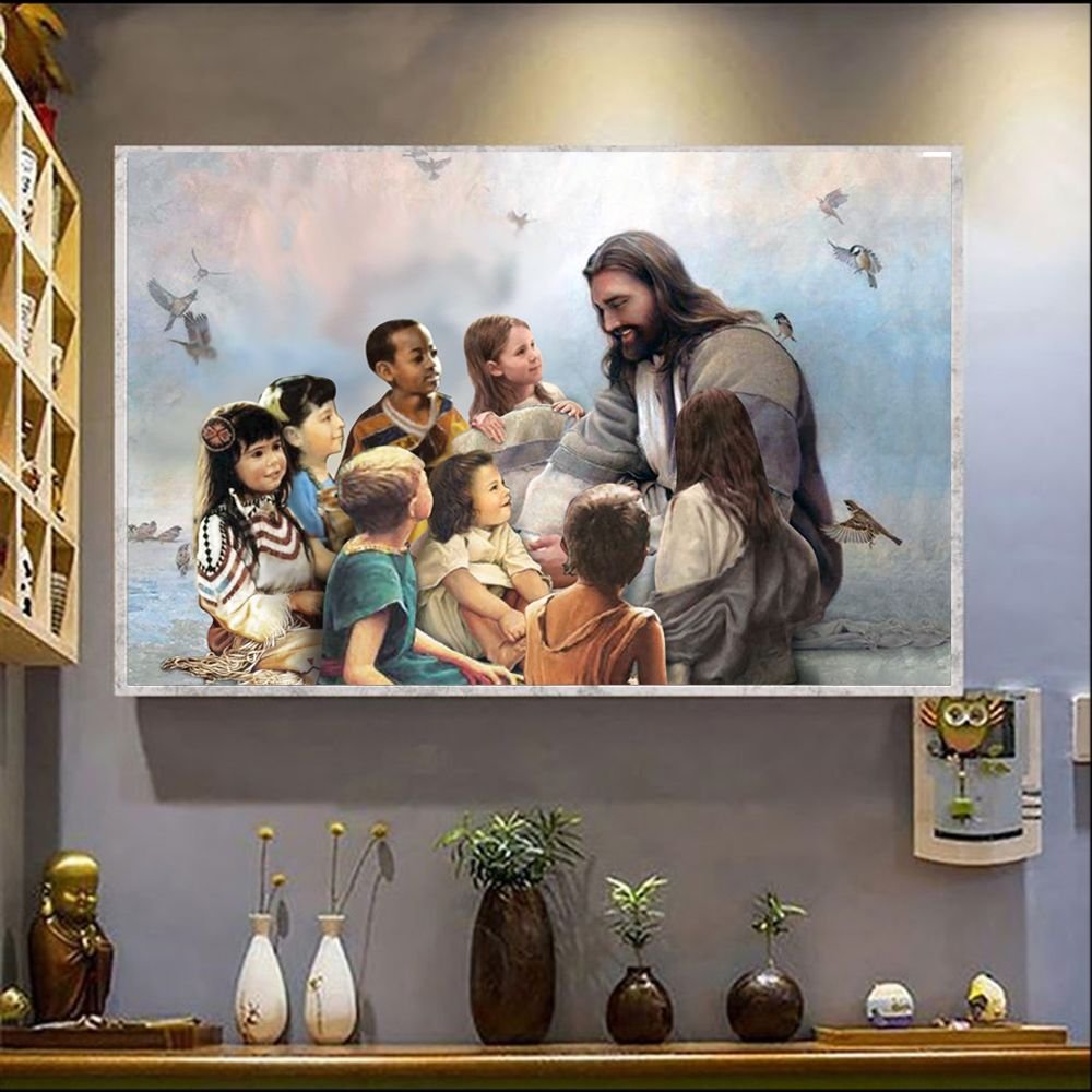 Jesus And Children Poster Every Child Matters Merch Christian Wall ...