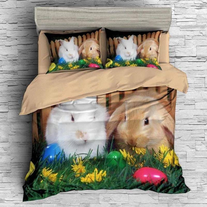 3D Customize Easter Bunny Bedding Set Duvet Cover Set Bedroom Set Bedlinen