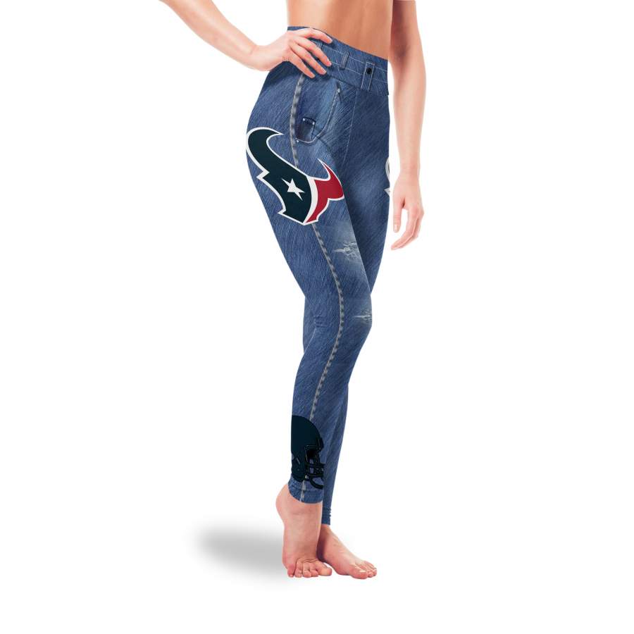 Amazing Blue Jeans Houston Texans Leggings