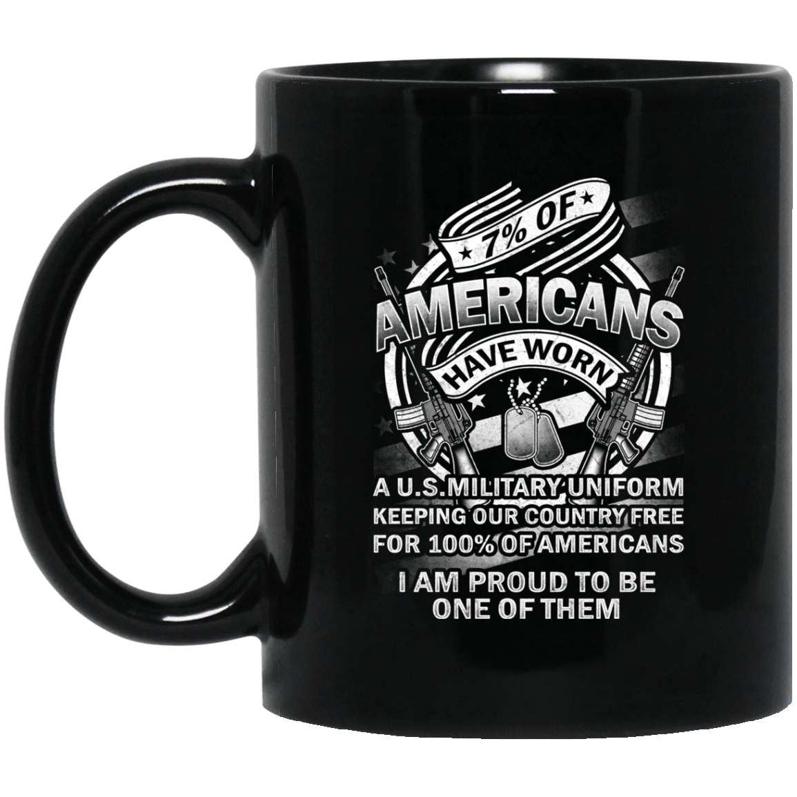 7% of Americans Have Worn Proud To Be one of Them Coffee Mug Black – Change Colour