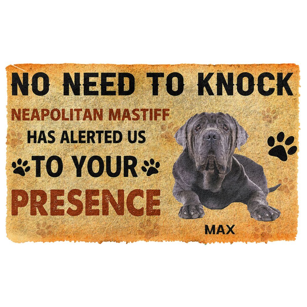 Gearhumans  Gearhuman 3D No Need To Knock Neapolitan Mastiff Dog Custom Name Doormat