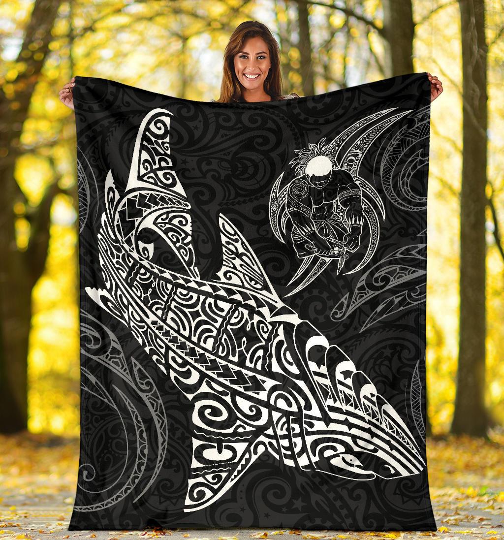 Shark Polynesian Blanket – Polynesian Tattoo Black – BN04