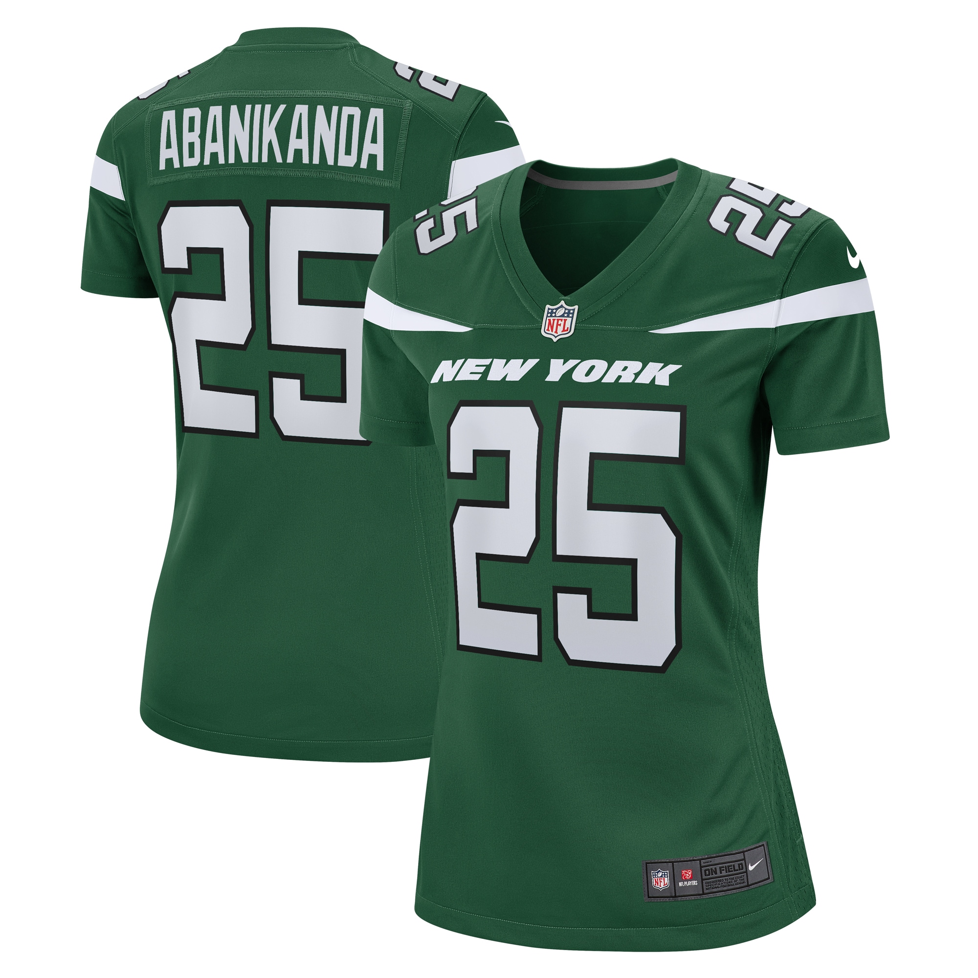 Israel Abanikanda New York Jets Women's Game Jersey – Gotham Green