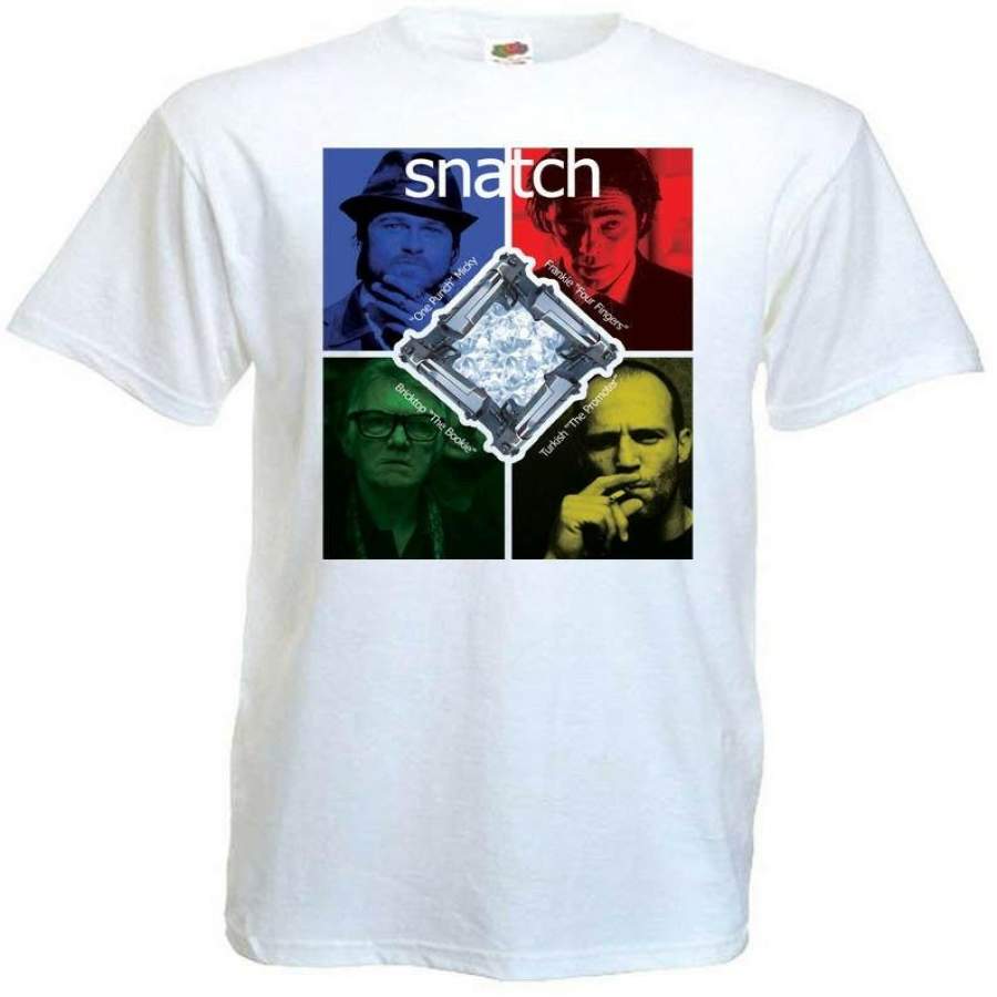 Snatch V4 T Shirt Movie Poster White.