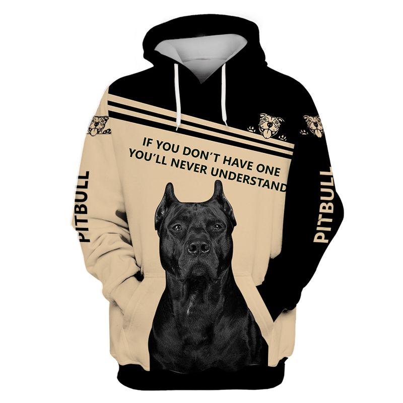 Best Friend Gift Ideas 3D Print Pitbull  Adult Unisex