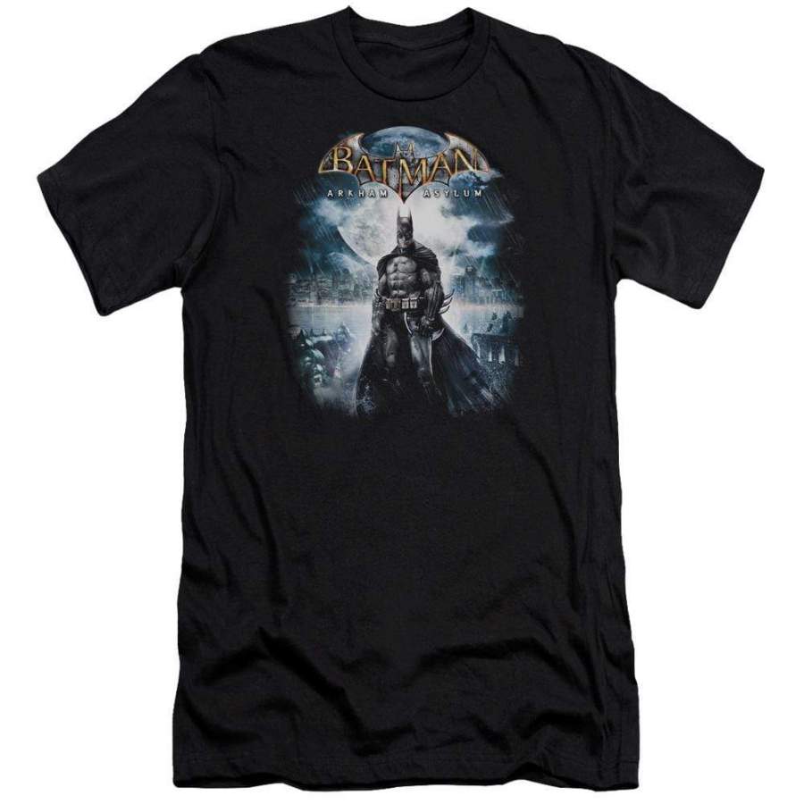 Batman – Arkham Game Cover Men’s Premium Slim Fit T-Shirt