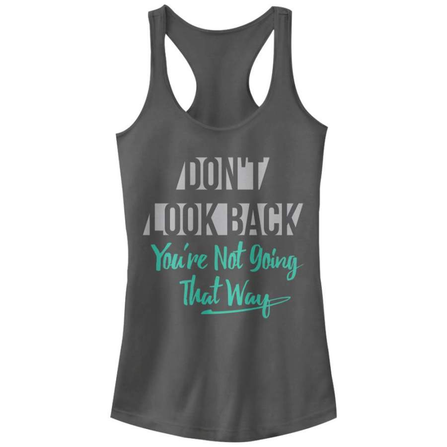 CHIN UP Junior’s Don’t Look Back  Racerback Tank Charcoal