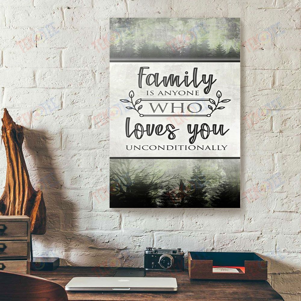 Canvas Artwork Family Is Anyone Who Love You Unconditionally Wood Frame Canvas Wall Art Home Decoration