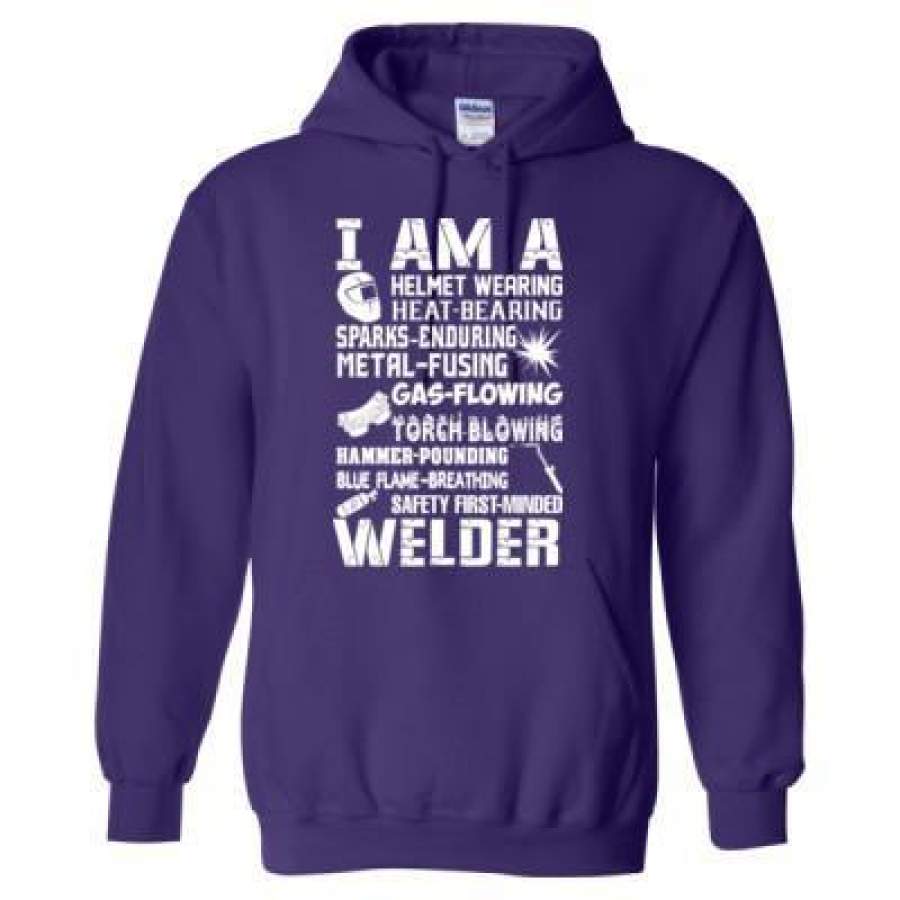 AGR I Am A Helmet Wearing Heat Bearing Sparks Enduring Welder – Heavy Blend™ Hooded Sweatshirt