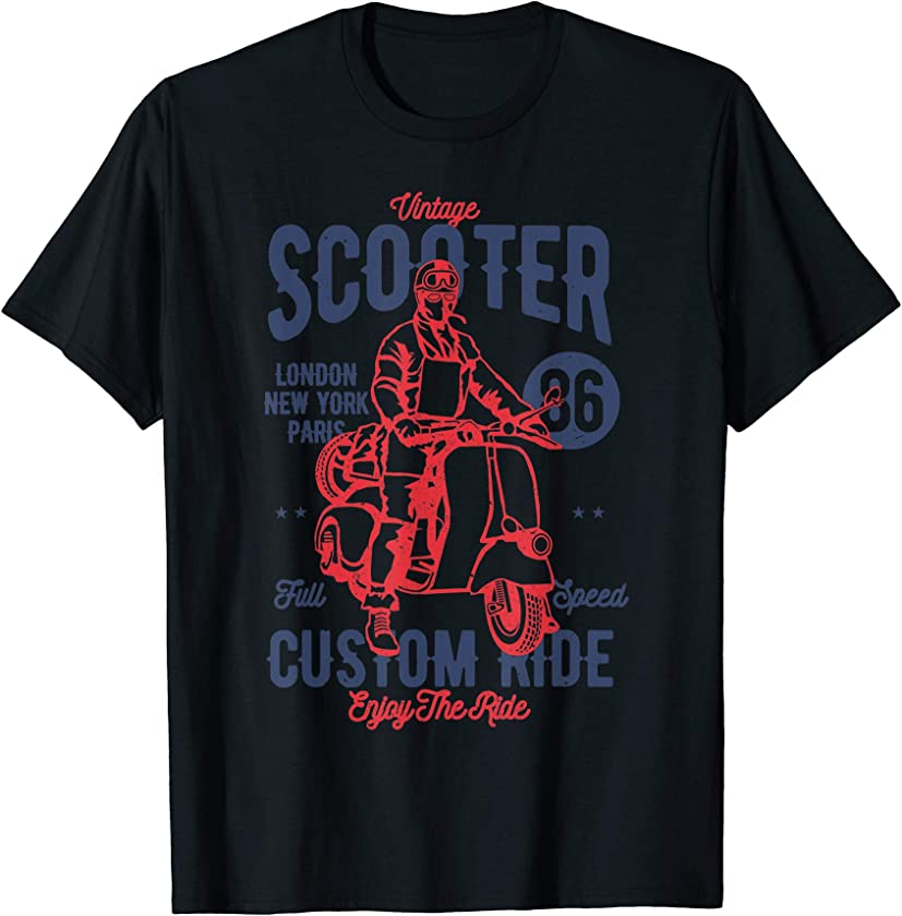 Vintage Scooter Italian Motorcycle Old Style Italy Motor T-Shirt