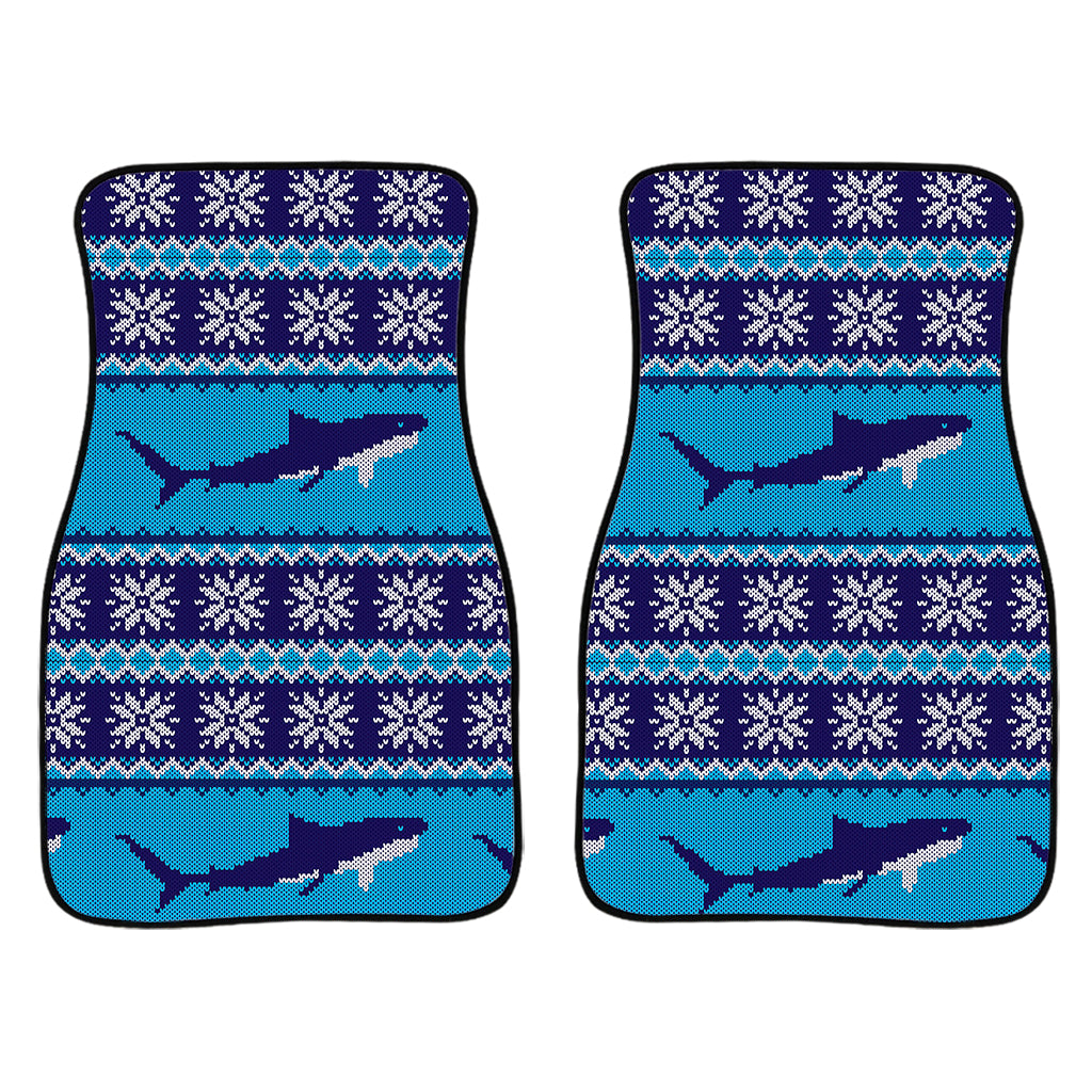 Shark Knitted Pattern Print Front Car Floor Mats