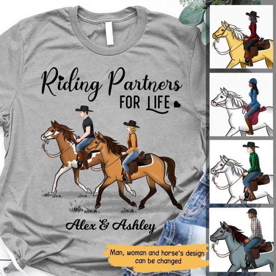 Riding Partners For Life Couple Personalized Shirt