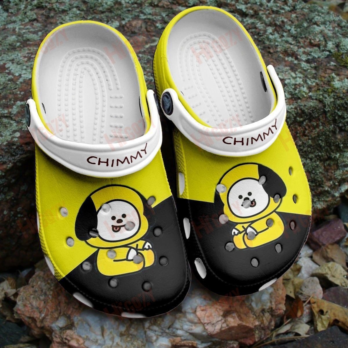 Bts Chimmy Black Yellow For Men And Women Gift For Fan Classic Water Rubber Clogs Clogband Clogs, Comfy Footwear