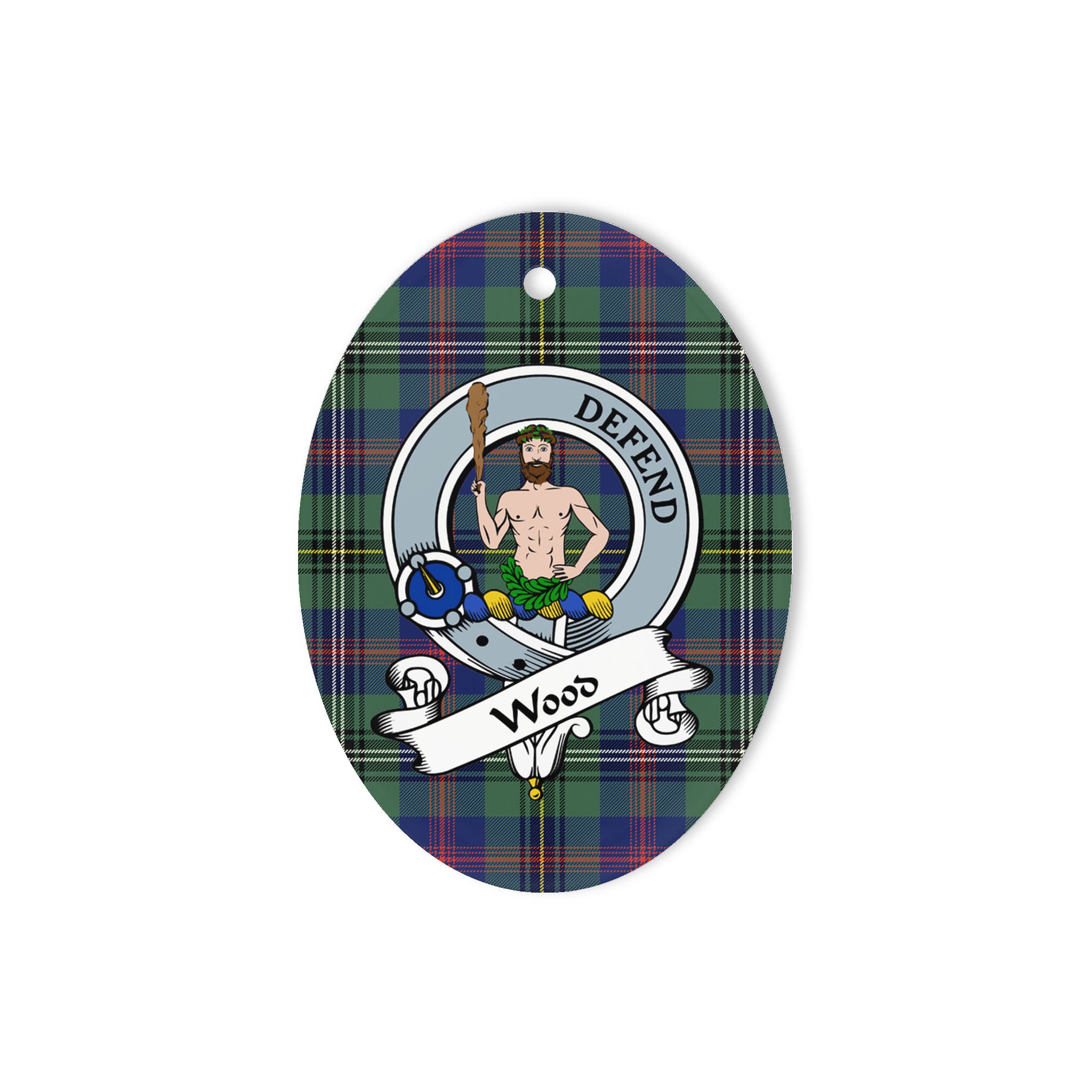 Wood Scottish Clan Badge Plaid Ornament Gift. Christmas Tree Ornament Wood Clan Tartan Ornament Great Christmas Ornaments Gift Oval Ornament