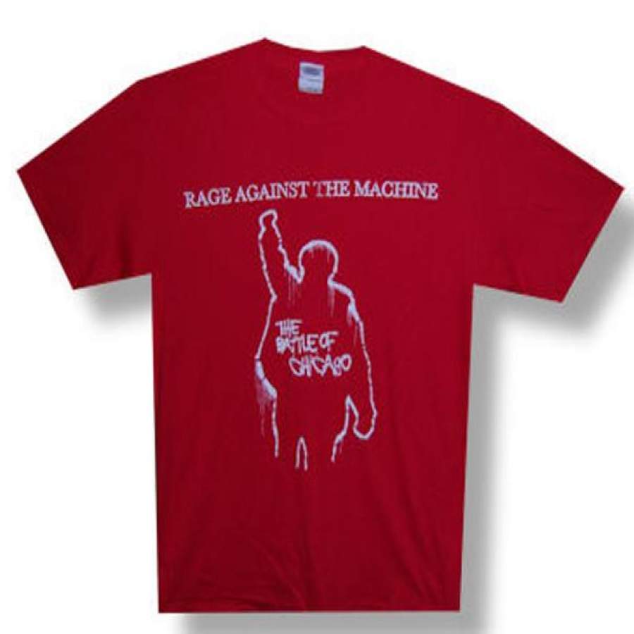 Rage Against The Machine  Battle of Chicago Red T-Shirt