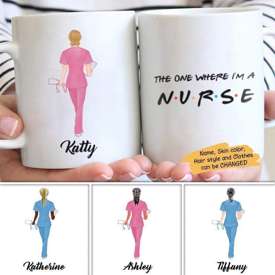 Nurse Female FR Personalized Mug