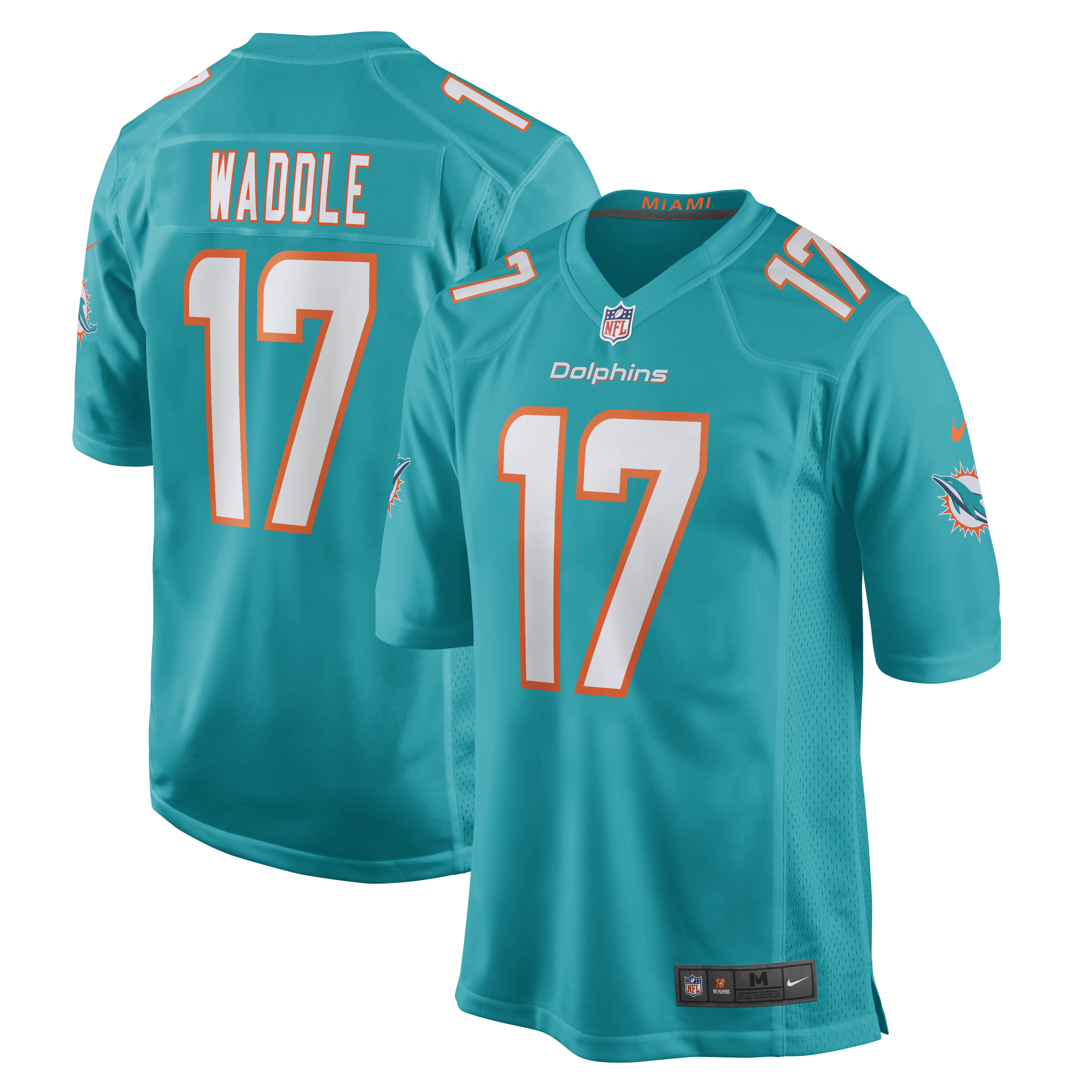 Jaylen Waddle Miami Dolphins Game Player Jersey – Aqua