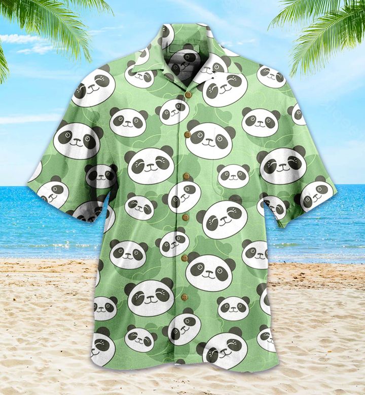 Panda Pattern Green 3D Hawaiian Shirt