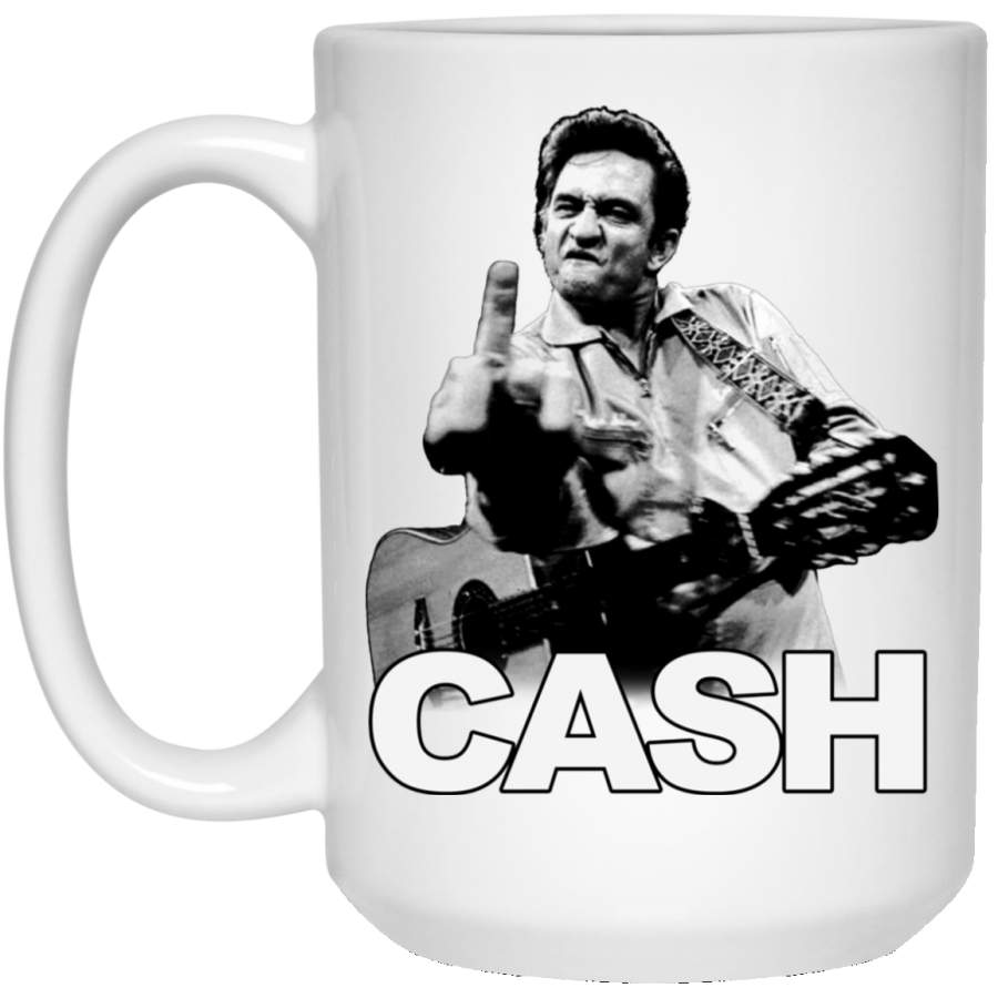 Zion Rootswear Johnny Cash Middle Finger White Big Mug