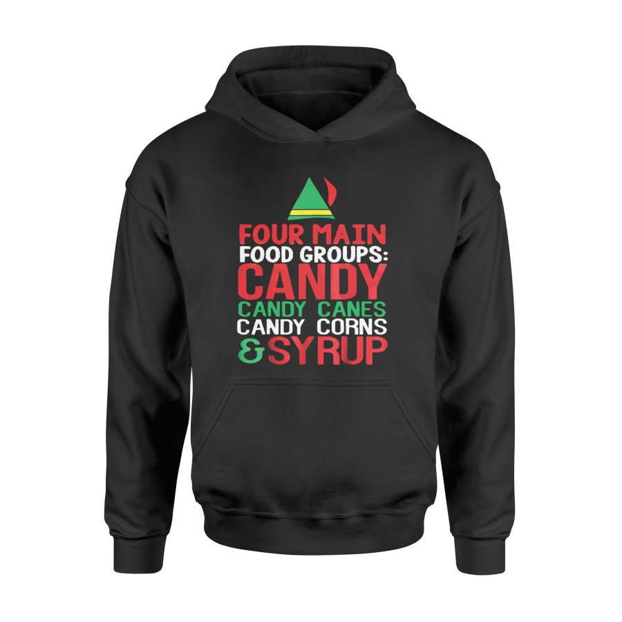 4 Main Food Groups Elf Buddy Christmas T-Shirt – Standard Hoodie