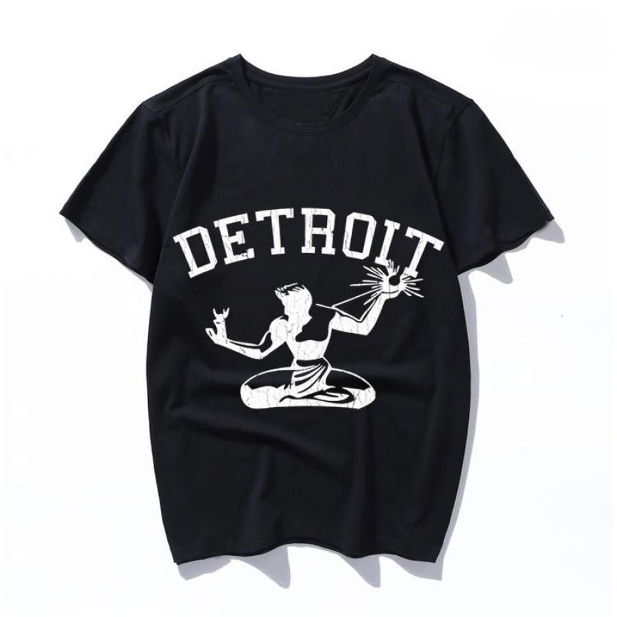 spirit of detroit vintage distressed look Letter Print Female Shirt Summer Short Sleeve Tops Tee Harajuku Tumblr Quotes Funny Womens mens T-shirt