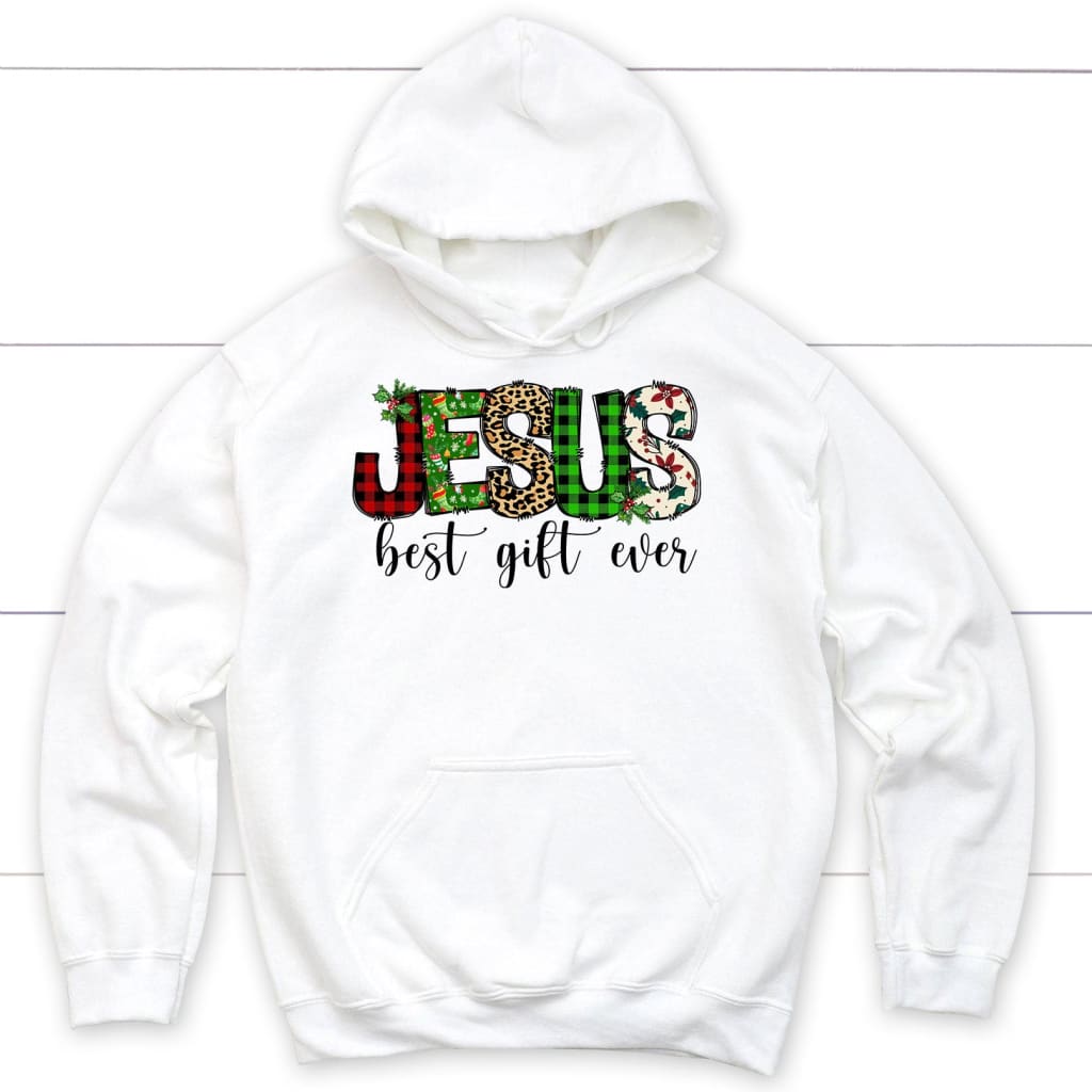 Jesus Best Gift Ever Buffalo Plaid Leopard Hoodie