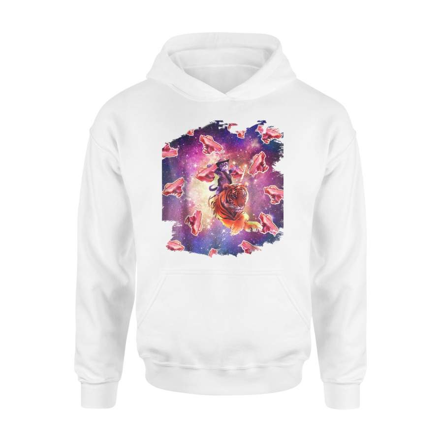 Cowboy Space Cat On Tiger Unicorn Bacon Hoodie