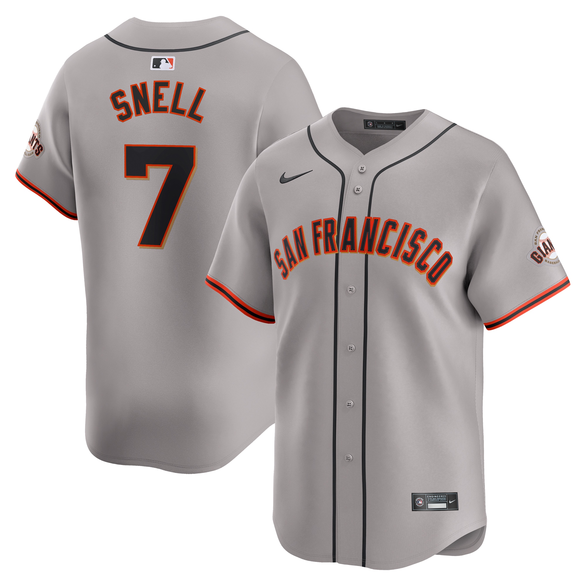 Blake Snell San Francisco Giants Away Limited Jersey – Gray