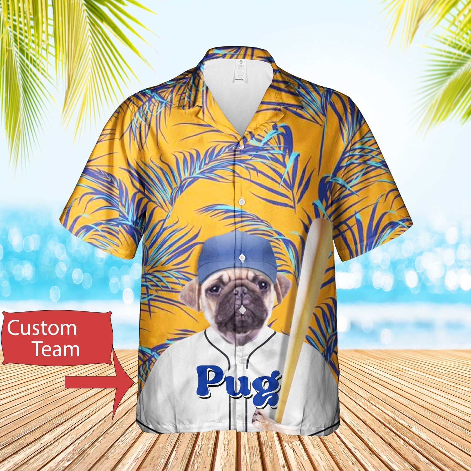 Pug Baseball Hawaii Shirt Lover Hawaii Aloha For Dog Ha91999